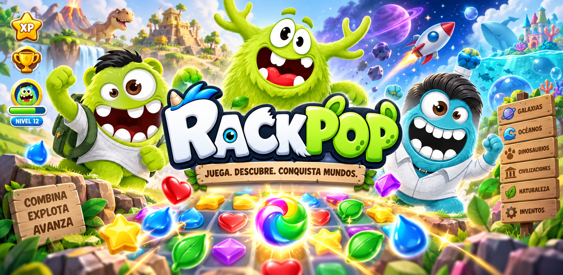 RackPop y sus aventuras entre galaxias, océanos y dinosaurios